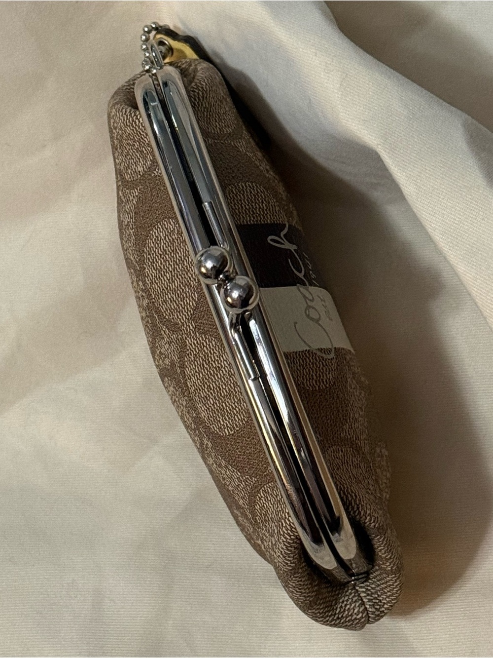 Coach Signature Kisslock Coin Purse - Picture 6 of 12